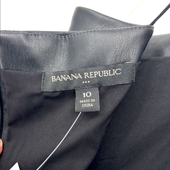 Banana Republic Factory Vegan Leather Midi Dress Women’s Size 10 in Black NWT! - Picture 5 of 13